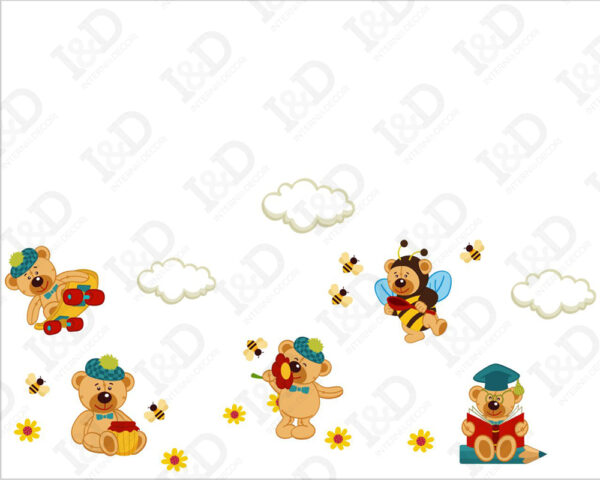 Adesivo da parete "ORSETTI DIVERTENTI" - Adesivo murale