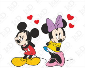 Adesivo murale Topolino-Come due innamorati