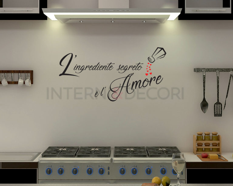 Adesivo da parete cucina amore "L'INGREDIENTE SEGRETO"