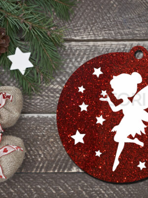 Pallina di Natale personalizzata con nome "FATINA CON STELLE"- Decorazioni laser plexiglass