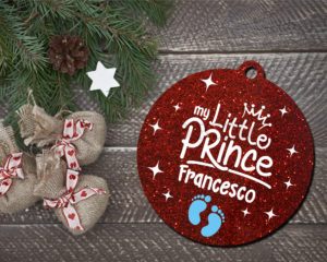 Decorazioni a taglio laser-my little prince-pallina personalizzata con nome