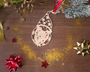 Pallina di Natale in legno "BABBO NATALE" - Decorazioni laser legno