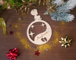 Il mio primo Natale-decorazione legno a taglio laser