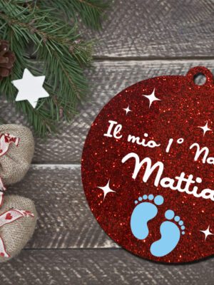 Decorazioni a taglio laser-Pallina double face con nome