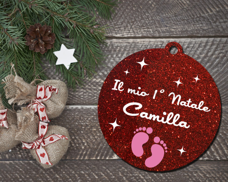 Pallina di Natale personalizzata con nome "FATINA CON STELLE"- Decorazioni laser plexiglass