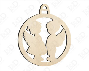 Angeli natalizi-decorazione legno a taglio laser