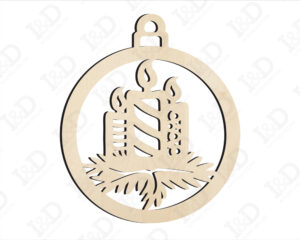 Decorazione legno a taglio laser-candele di Natale