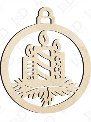Decorazione legno a taglio laser-candele di Natale