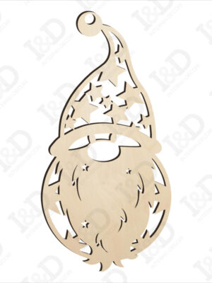 Decorazione legno a taglio laser-Babbo Natale