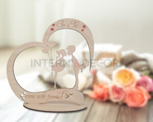 Cuore in legno S. Valentino "IO E TE...COME NELLE FAVOLE"