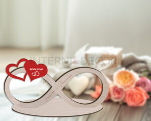 Infinito con cuori "AMORE ETERNO"- Decorazione laser legno