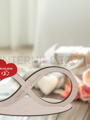Infinito con cuori "AMORE ETERNO"- Decorazione laser legno