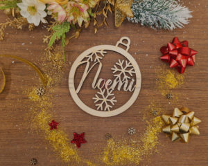 Decorazione taglio laser-fiocchi di neve-pallina con nome