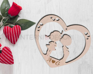 Cuore in legno S. Valentino "BACIO DI BIMBI"