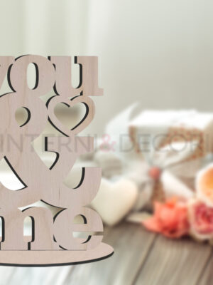 Scritta in legno amore "YOU & ME" - Decorazioni taglio laser