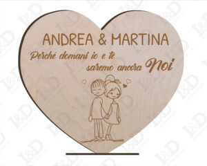 Cuore in legno amore-perchè domani io e te…-decorazioni laser legno