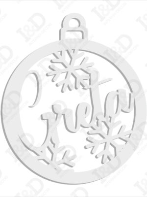 Pallina in plexiglass con nome-fiocchi di neve-decorazione taglio laser