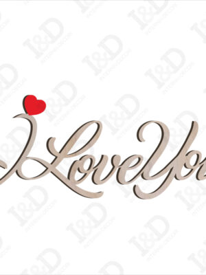 Scritta in legno amore-I love you-dec