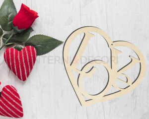 Cuore in legno S. Valentino "LOVE IN THE HEART" - Decorazioni taglio laser