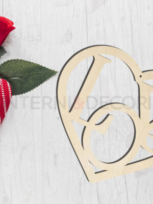 Cuore in legno S. Valentino "LOVE IN THE HEART" - Decorazioni taglio laser