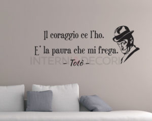 Adesivo murale frase-ll coraggio ce l'ho-adesivo da parete