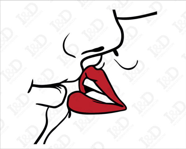 Adesivo da parete bacio "KISS"