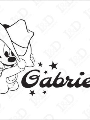 Adesivo da parete Topolino cowboy-adesivo murale con nome