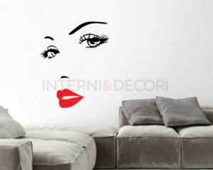 Adesivo murale-viso sensuale-adesivo da parete donna