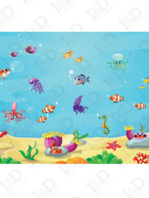 Tappeto adesivo bambini-viaggio negli abissi-Adesivo per pavimento