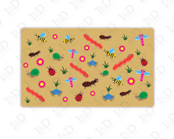 Tappeto adesivo bambini "INSETTI NEL PRATO"