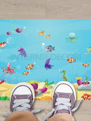 Tappeto adesivo bambini "VIAGGIO NEGLI ABISSI" - Adesivo per pavimento