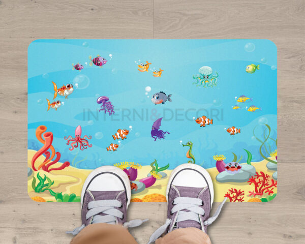 Tappeto adesivo bambini "VIAGGIO NEGLI ABISSI" - Adesivo per pavimento
