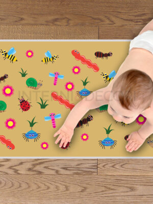 Tappeto adesivo bambini "INSETTI NEL PRATO"