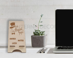 Portacellulare in legno festa del papà "AUGURI PAPÀ"