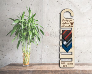 Portacravatte in legno festa del papà "SEI IL PAPÀ MIGLIORE.."