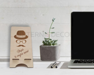 Portacellulare in legno festa del papà "TI VOGLIO BENE"