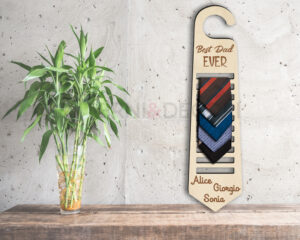 Portacravatte in legno festa del papà "BEST DAD EVER"