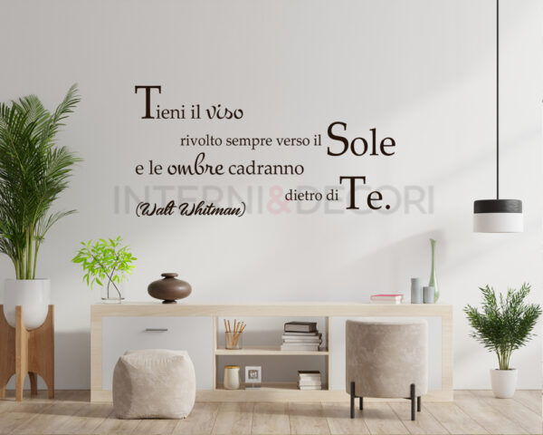 Adesivo da parete frase Walt Whitman "TIENI IL VISO..."