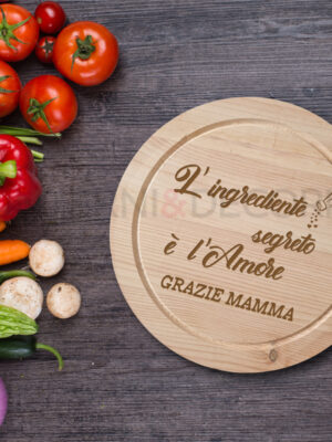 Tagliere in legno festa della mamma "L'INGREDIENTE SEGRETO"
