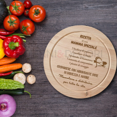 Tagliere in legno festa della mamma "RICETTA DI UNA MAMMA SPECIALE"