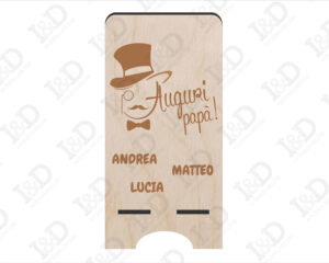 Decorazione taglio laser-portacellulare festa del papà-auguri papà