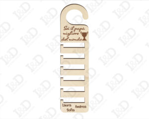 Decorazione taglio laser-portacravatte in legno festa del papà