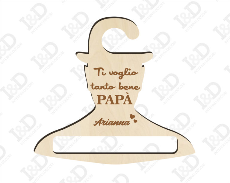 Gruccia in legno festa del papà "TI VOGLIO TANTO BENE"