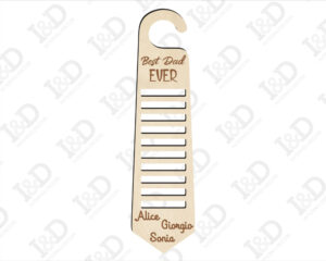 Decorazione taglio laser-portacravatte in legno festa del papà-best dad ever