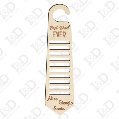 Decorazione taglio laser-portacravatte in legno festa del papà-best dad ever