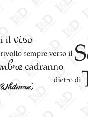 Adesivo da parete frase Walt Whiitman-Tieni il viso…-adesivo murale