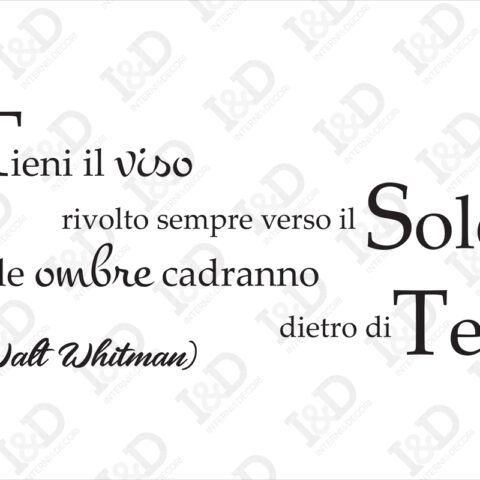 Adesivo da parete frase Walt Whiitman-Tieni il viso…-adesivo murale