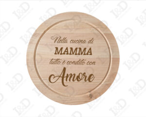 Tagliere festa della mamma-nella cucina…-decorazione laser legno
