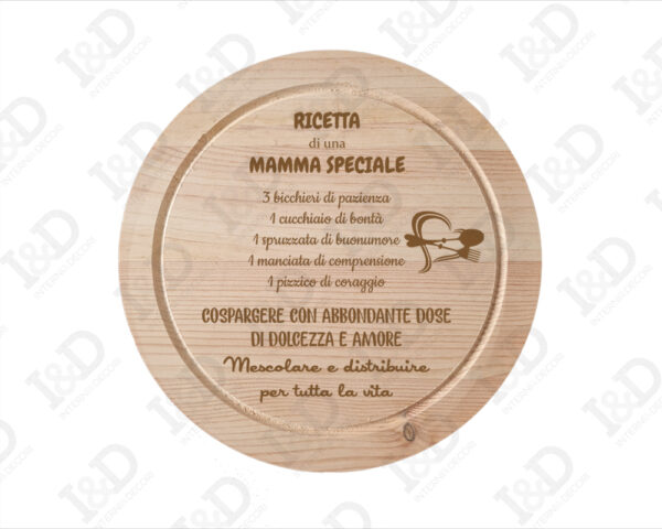 Tagliere in legno festa della mamma "RICETTA DI UNA MAMMA SPECIALE"