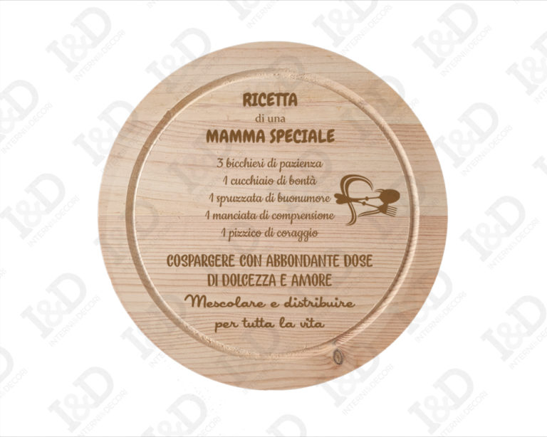 Tagliere in legno festa della mamma "RICETTA DI UNA MAMMA SPECIALE"